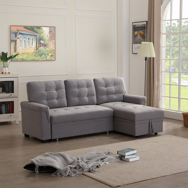 Upholstery Sleeper Sectional Sofa dark gray - Atlantic Fine Furniture Inc