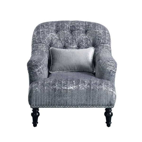 Gaura - Chair - Pattern Gray Velvet - Atlantic Fine Furniture Inc