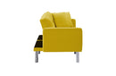 FUTON SOFA SLEEPER YELLOW VELVET WITH 2 PILLOWS - Atlantic Fine Furniture Inc