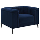 Chalet - Upholstered Tuxedo Arm Tufted Chair - Blue - Atlantic Fine Furniture Inc