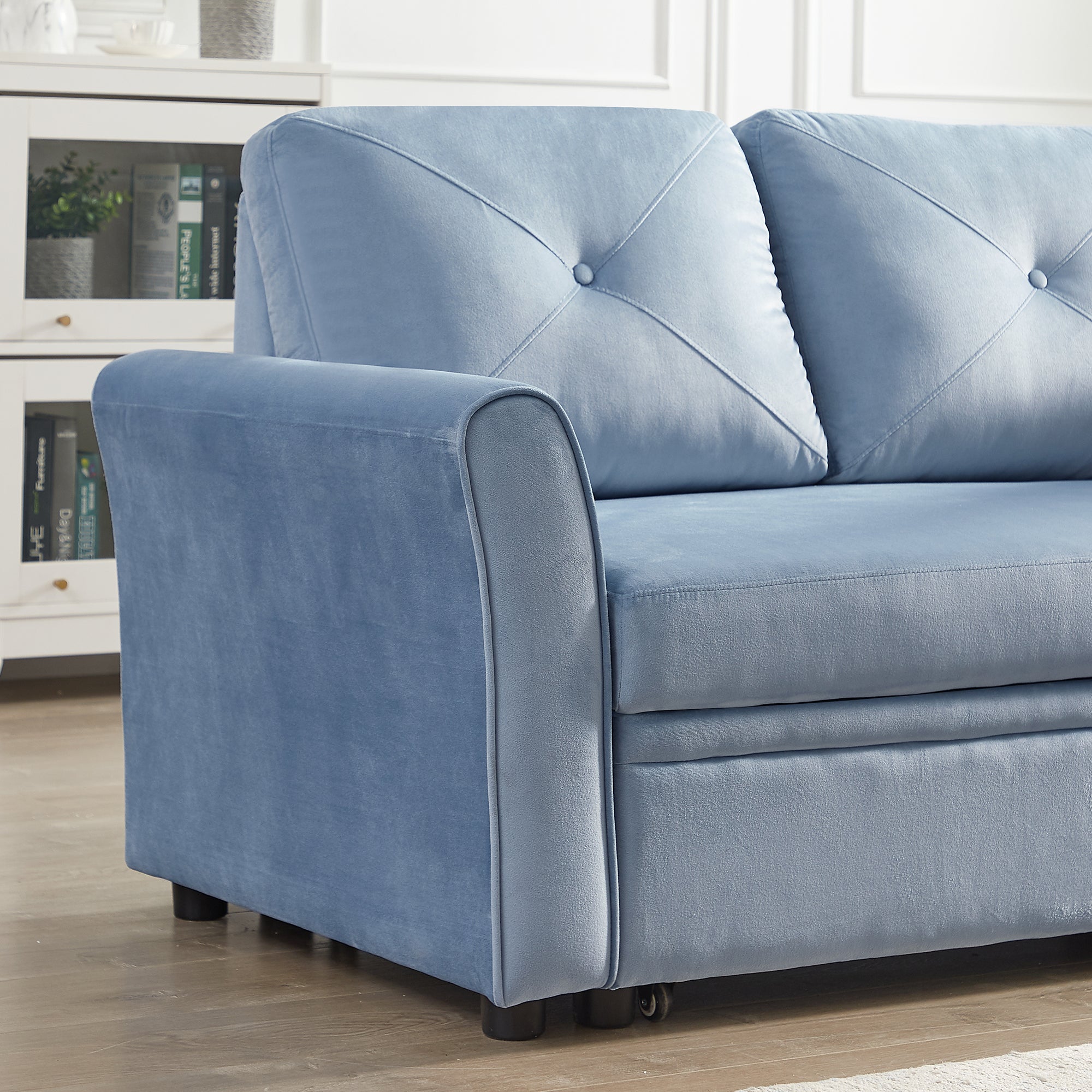 Orisfur. 83" Pull Out Sleeper Sofa Reversible L-Shape 3 Seat Sectional Couch with Storage for Living Room Furniture Set - Atlantic Fine Furniture Inc