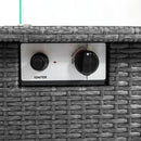 Outdoor 44" Gas Propane Fire pit  Table  Rectangle  50,000 BTU with  8mm Tempered Glass Tabletop & Blue Stone& Steel table lid &Table waterproof dusty Cover ,ETL Certification (Grey) - Atlantic Fine Furniture Inc