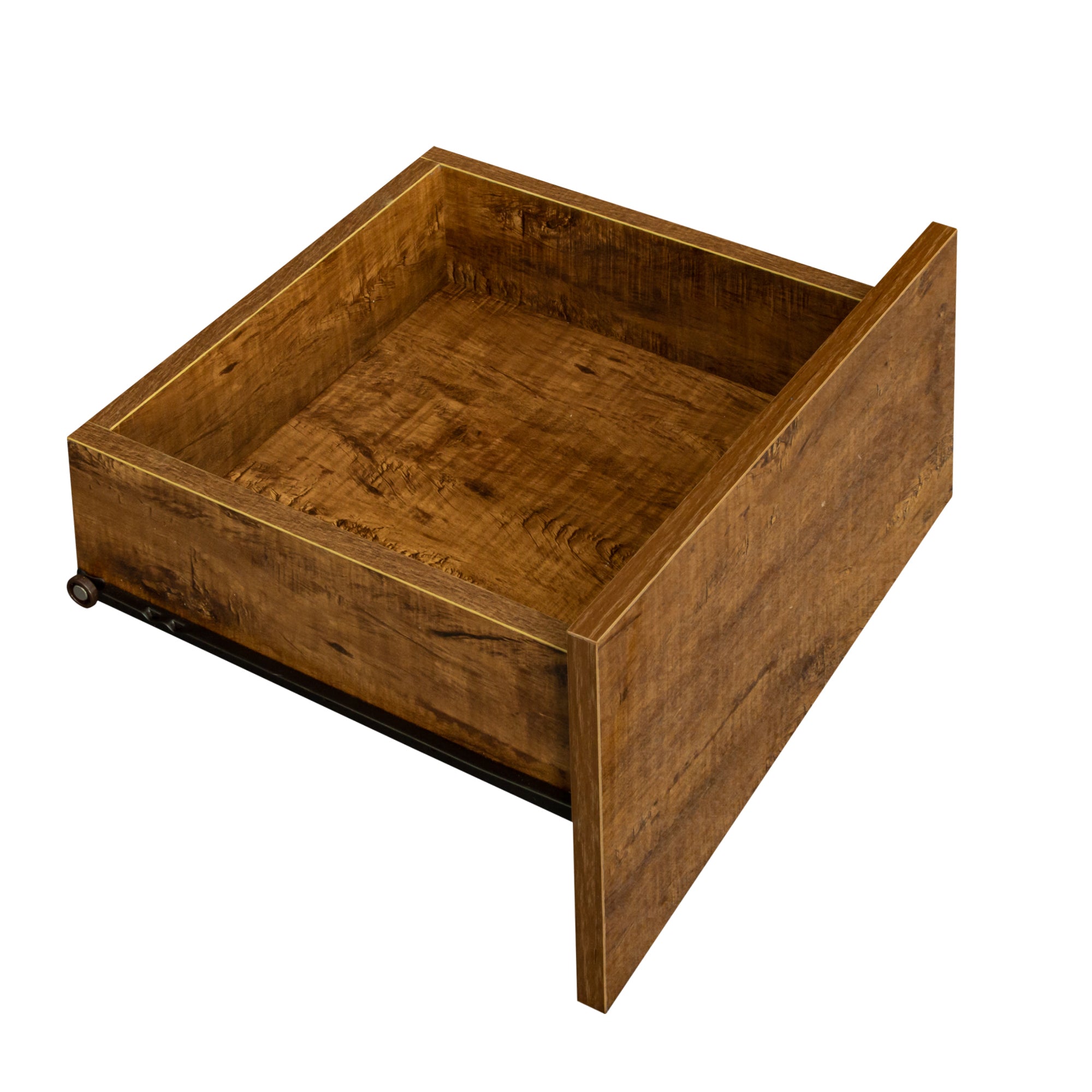 MDF UP And Down WALL-MOUNTED TV Cabinet With Three Drawers & LED Lights,Walnut - Atlantic Fine Furniture Inc