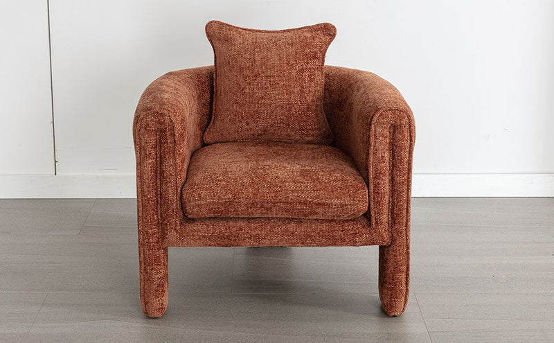 Modern Style Accent Chair Armchair For Living Room, Bedroom, Guest Room, Office, Burnt Orange