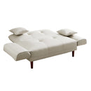 RELAX LOUNGE SOFA BED SLEEPER WITH 2 PILLOWS BEIGE FABRIC - Atlantic Fine Furniture Inc