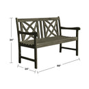 Renaissance Outdoor Patio 4-foot Hand-scraped Wood Garden Bench - Atlantic Fine Furniture Inc