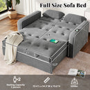 Linen Upholstered Sleeper Bed , Pull Out Sofa Bed Couch attached two throw pillows,Dual USB Charging Port and Adjustable Backrest for Living Room Space,Gray - Atlantic Fine Furniture Inc