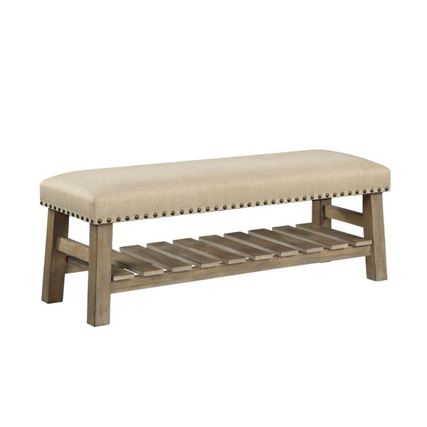 Bigot - Bench - Fabric & Antique White