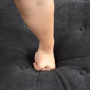 Linen Upholstered Sleeper Bed , Pull Out Sofa Bed Couch attached two throw pillows,Dual USB Charging Port and Adjustable Backrest for Living Room Space，Black - Atlantic Fine Furniture Inc