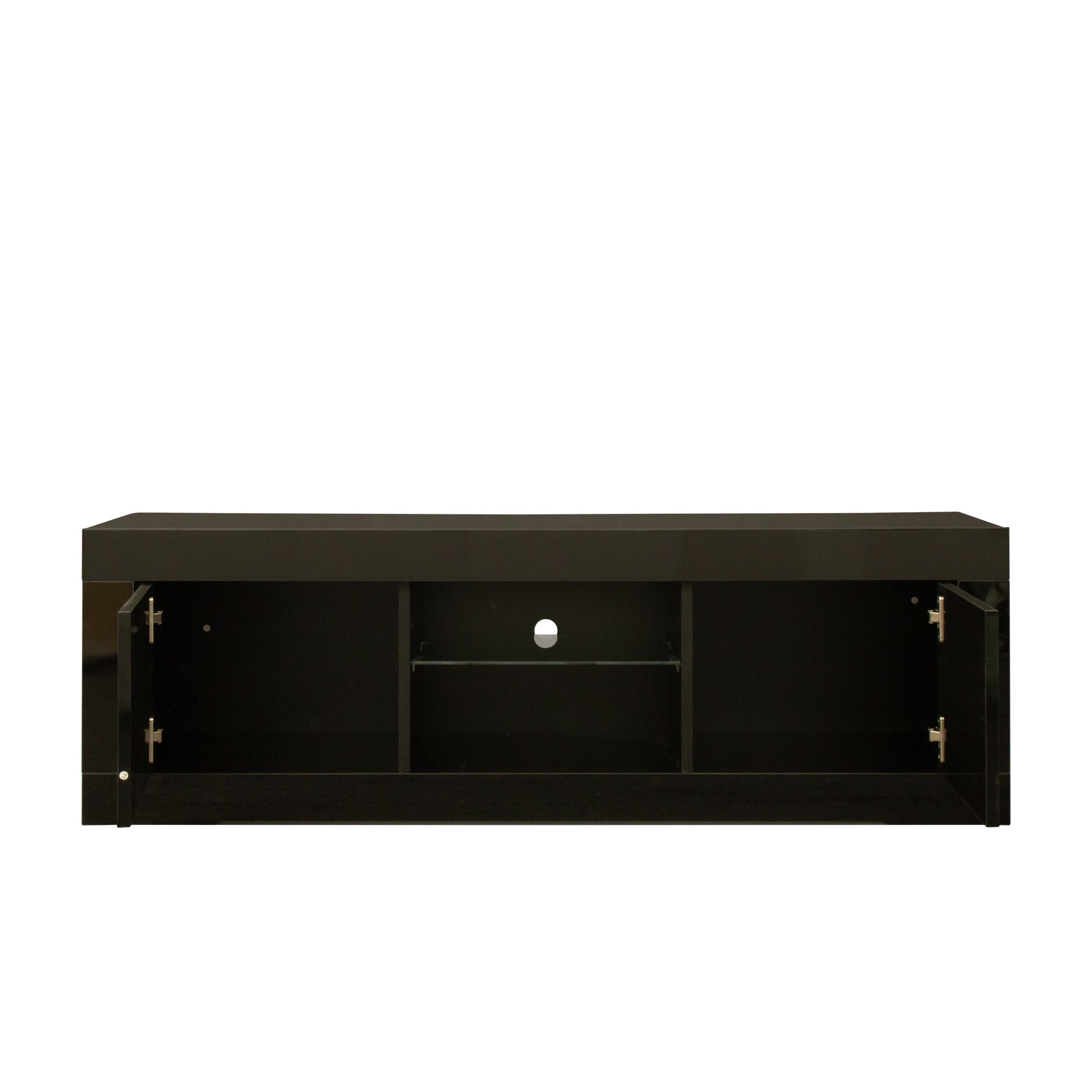 Black TV cabinet with color-changing light strip, suitable for living room, bedroom, etc - Atlantic Fine Furniture Inc