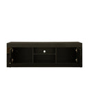 Black TV cabinet with color-changing light strip, suitable for living room, bedroom, etc - Atlantic Fine Furniture Inc