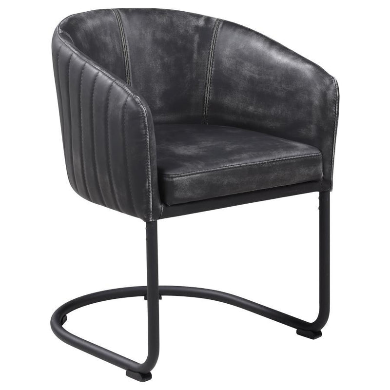 Banner - Upholstered Dining Chair - Anthracite and Matte Black