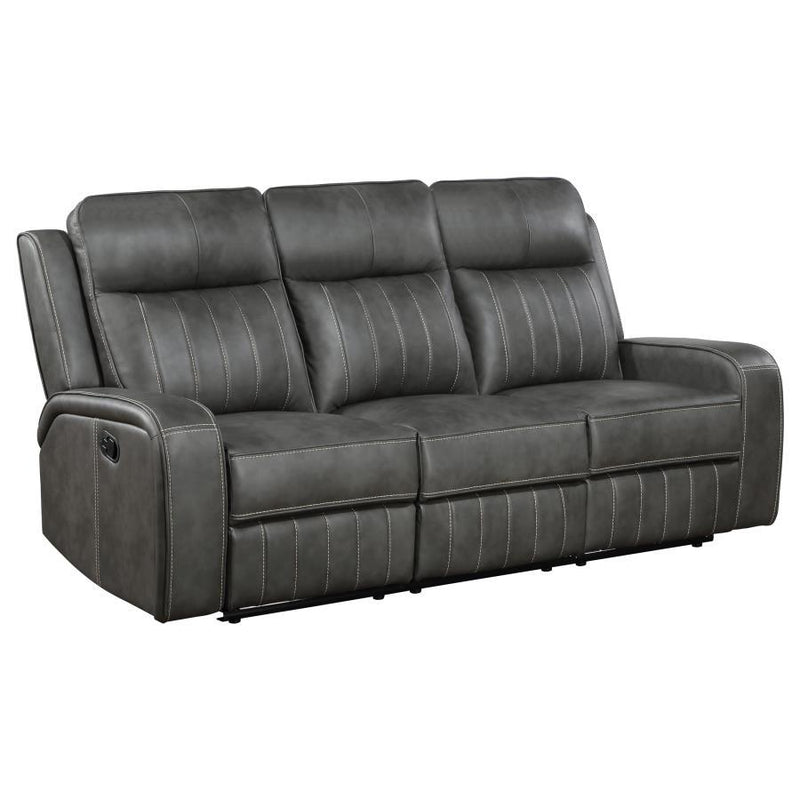 Raelynn - Upholstered Motion Reclining Sofa - Grey