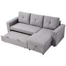 [VIDEO] 90" Reversible Pull out Sleeper L-Shaped Sectional Storage Sofa Bed,Corner sofa-bed with Storage Chaise Left/Right Handed - Atlantic Fine Furniture Inc