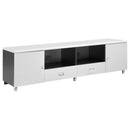 Burkett - 2 Door Engineered Wood TV Stand - White High Gloss - Atlantic Fine Furniture Inc