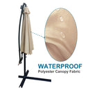 Tan 10 ft Outdoor Patio Umbrella Solar Powered LED Lighted Sun Shade Market Waterproof 8 Ribs Umbrella with Crank and Cross Base for Garden Deck Backyard Pool Shade Outside Deck Swimming Pool - Atlantic Fine Furniture Inc