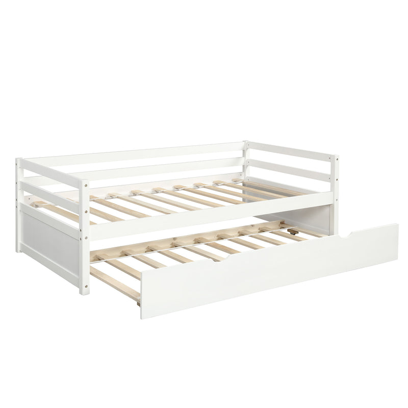 Daybed With Trundle Frame Set, Twin Size, White