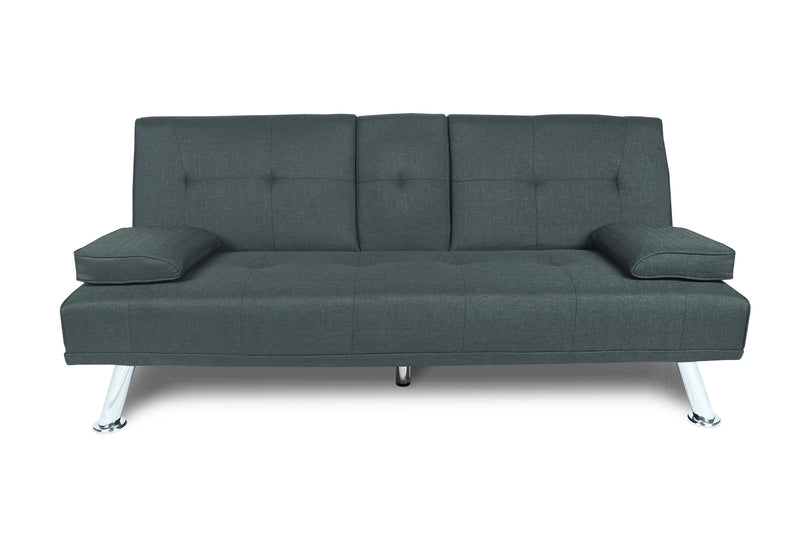 FUTON SOFA BED SLEEPER DARK GREY FABRIC（W22319409）