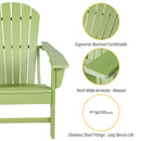 HDPE Adirondack Chair Sunlight Resistant No-Fading Snowstorm Resistant Outdoor Chair Patio Chairs-Ergonomic Comfort, Like Real Wood, Widely Used for Fire Pits, Decks, Gardens - Apple Green - Atlantic Fine Furniture Inc