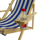 Outdoor Poplar Hanging Chair  Wide Blue Stripes armrest with cup holder (Color: Dark Blue) - Atlantic Fine Furniture Inc