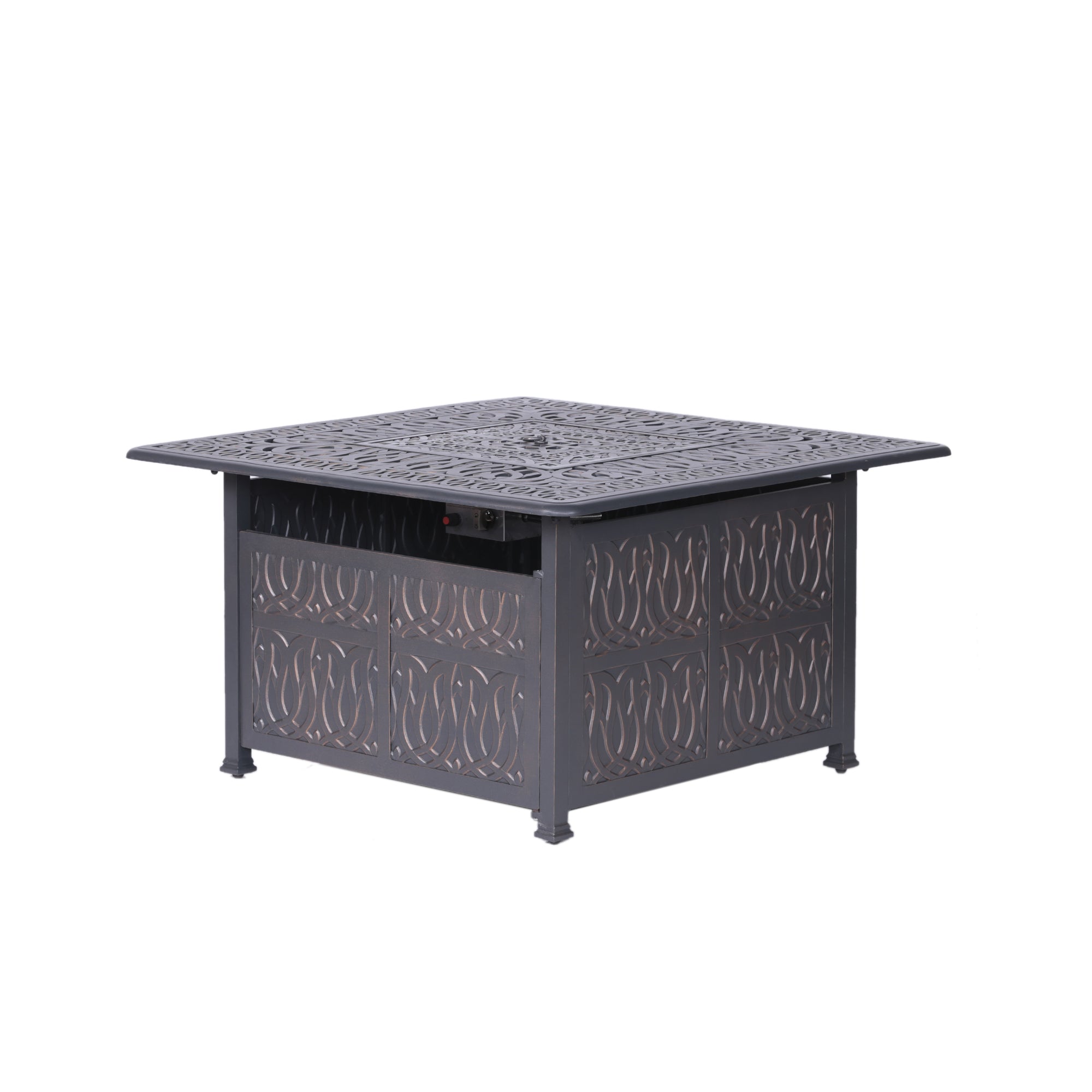 Powder Coated Aluminum Propane Gas Fire Pit Table - Atlantic Fine Furniture Inc