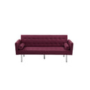 Square arm sleeper sofa Red Velvet ***Not available for sale on Walmart*** - Atlantic Fine Furniture Inc