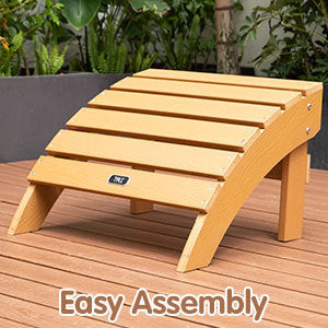 TALE Adirondack Ottoman Footstool All-Weather and Fade-Resistant Plastic Wood for Lawn Outdoor Patio Deck Garden Porch Lawn Furniture Brown - Atlantic Fine Furniture Inc