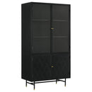 Santiago - 4 Door Metal Tall Storage Cabinet - Matte Black - Atlantic Fine Furniture Inc