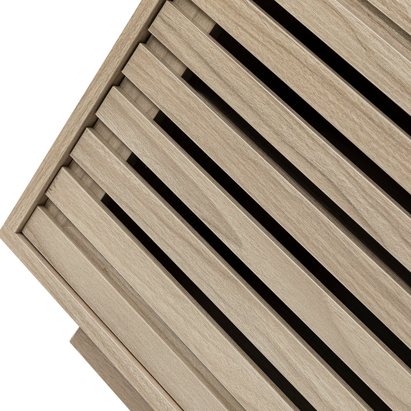 Hesperia TV Stand  with Storage and Two Slatted Sliding Doors for TVs up to 65"