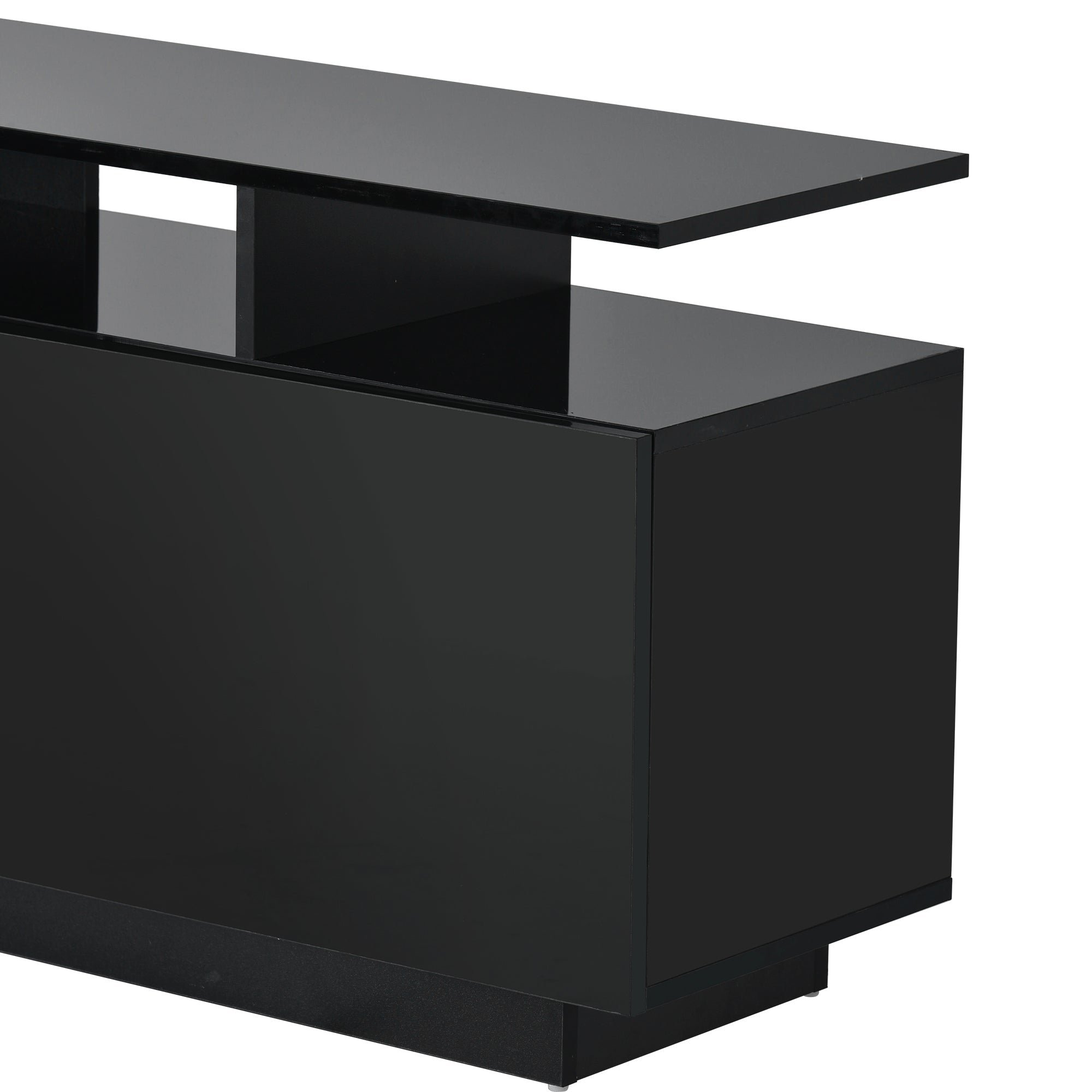 ON-TREND Modern TV Stand for TVs up to 65inches with LED lights, 16 Colors, for Livingroom, Bedroom, Black  (OLD SKU: WF280706AAB) - Atlantic Fine Furniture Inc
