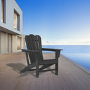 Resistant Adirondack Chair for Patio Deck Garden  Fire Pit Chair, 
Composite Adirondack Chair, Black,1 piece. - Atlantic Fine Furniture Inc