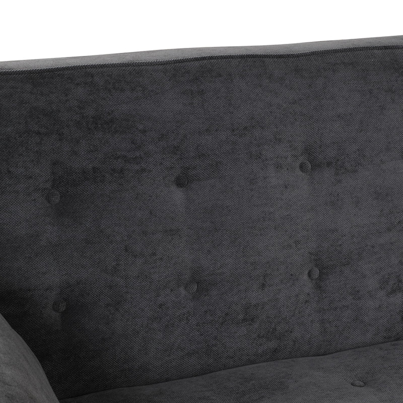 Linen Upholstered Sleeper Bed , Pull Out Sofa Bed Couch attached two throw pillows,Dual USB Charging Port and Adjustable Backrest for Living Room Space，Black