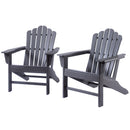 Classic Outdoor Adirondack Chair Set of 2 for Garden Porch Patio Deck Backyard, Weather Resistant Accent Furniture, Slate Grey - Atlantic Fine Furniture Inc