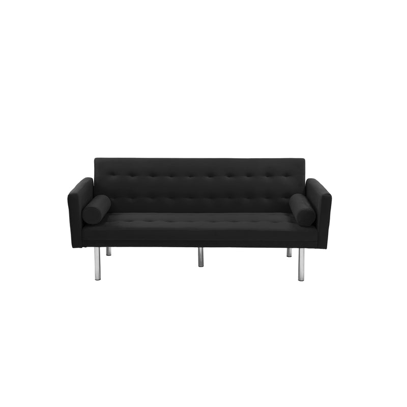 Square arm sleeper sofa Black VELVET ***Not available for sale on Walmart***