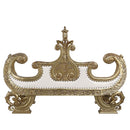 Bernadette - Bench - White PU & Gold Finish - Atlantic Fine Furniture Inc