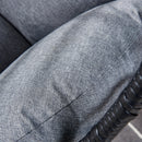 Outdoor Rattan Hanging Oval Egg Chair in Stock, 37"Lx35"Dx78"H (Red) - Atlantic Fine Furniture Inc