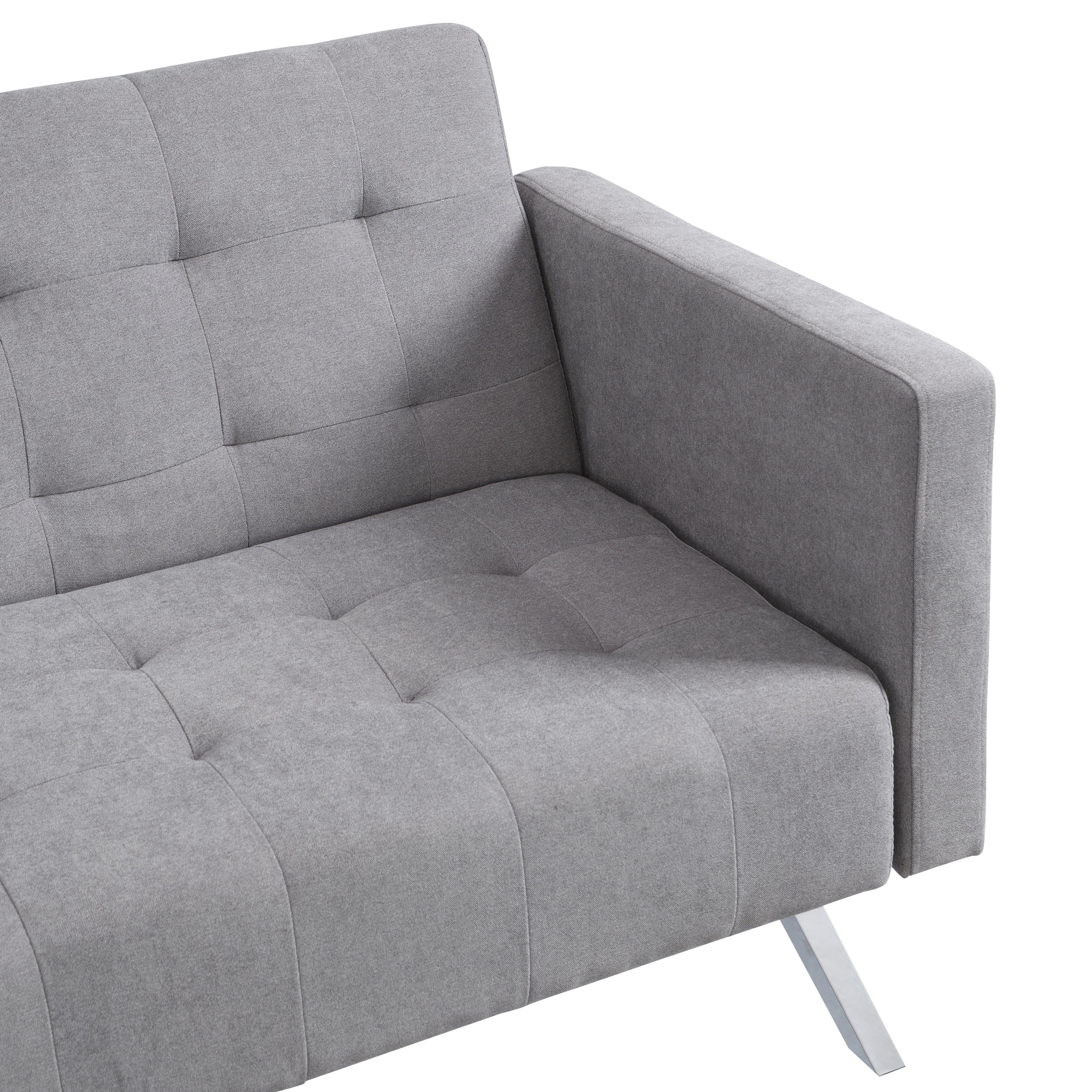 Sofa Bed Convertible Folding Light Grey Lounge Couch Loveseat Sleeper Sofa  Armrests Living Room Bedroom Apartment Reading Room - Atlantic Fine Furniture Inc
