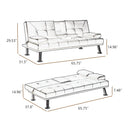 Modern Faux Leather Loveseat Sofa Bed with Cup Holders , Convertible Folding Sleeper Couch Bed . - Atlantic Fine Furniture Inc