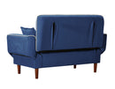 RELAX LOUNGE SOFA BED SLEEPER WITH 2 PILLOWS NAVY BLUE FABRIC - Atlantic Fine Furniture Inc