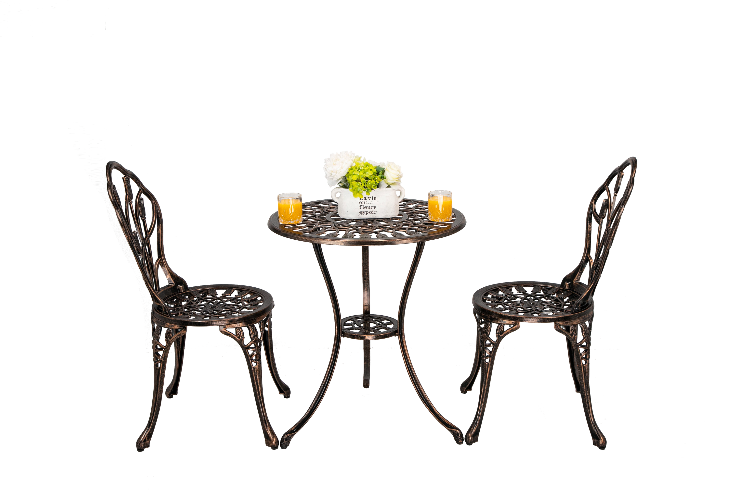 CAST ALUMINUM BISTRO TULIP SET - Atlantic Fine Furniture Inc