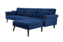 Convertible Sofa bed sleeper Navy blue velvet (same as W223S01591。Size difference, See Details in page.) - Atlantic Fine Furniture Inc