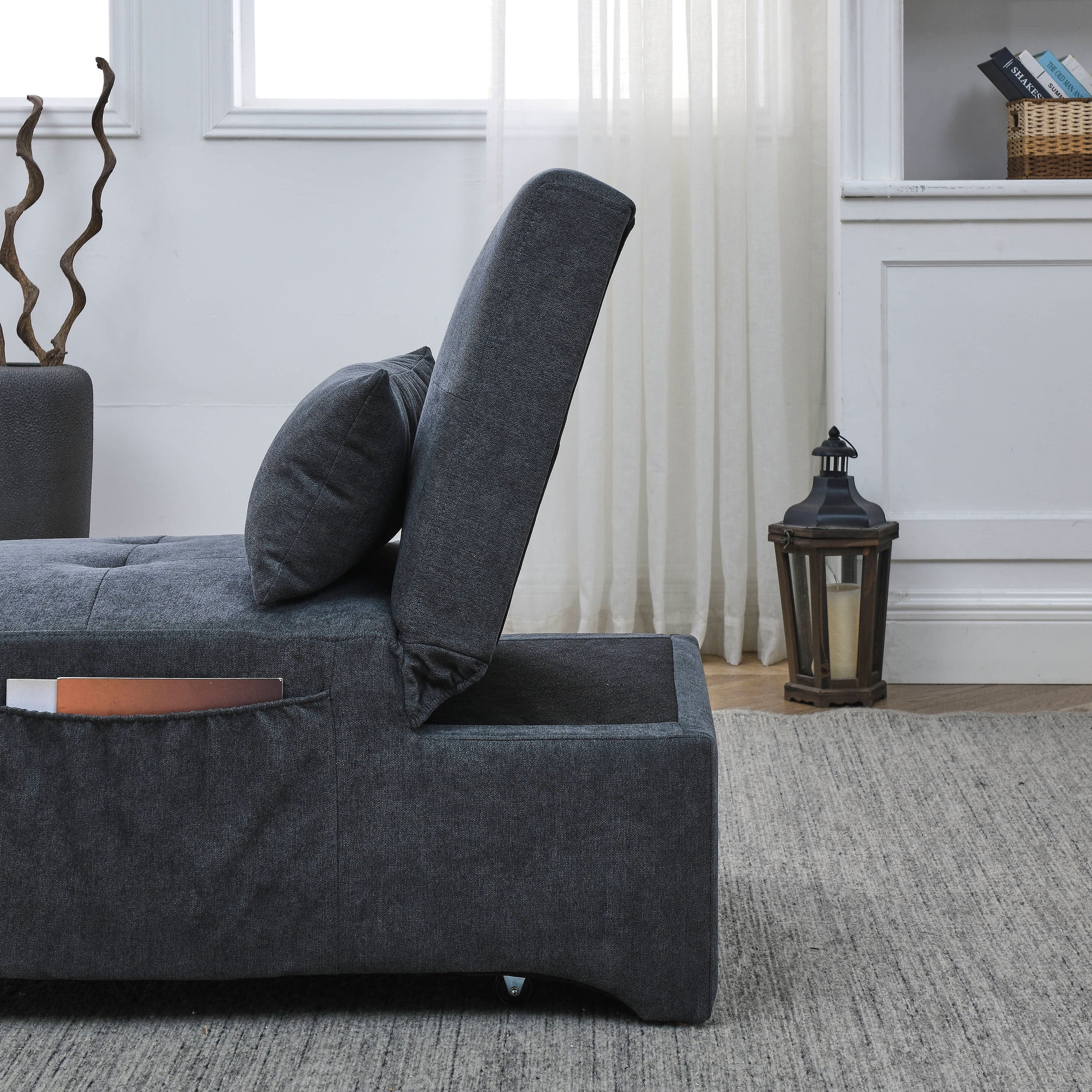 [Video] Welike 24.5"W Sleeper sofa bed, convertible chair 4 in 1 multifunctional folding sleeper sofa bed pull out sleeper sofa bed with adjustable backrest, single bed chair for small spaces - Atlantic Fine Furniture Inc