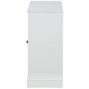 ON-TREND TV Stand for TV up to 60in with 4 Tempered Glass Doors Adjustable Panels Open Style Cabinet, Sideboard for Living room, White (OLD SKU:WF286785AAK) - Atlantic Fine Furniture Inc