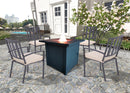 Belitung Black Metal Square Fire Pit Table with Glass Rocks - Atlantic Fine Furniture Inc