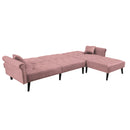Convertible Sofa bed sleeper Pink velvet (same as W223S01595。Size difference, See Details in page.) - Atlantic Fine Furniture Inc
