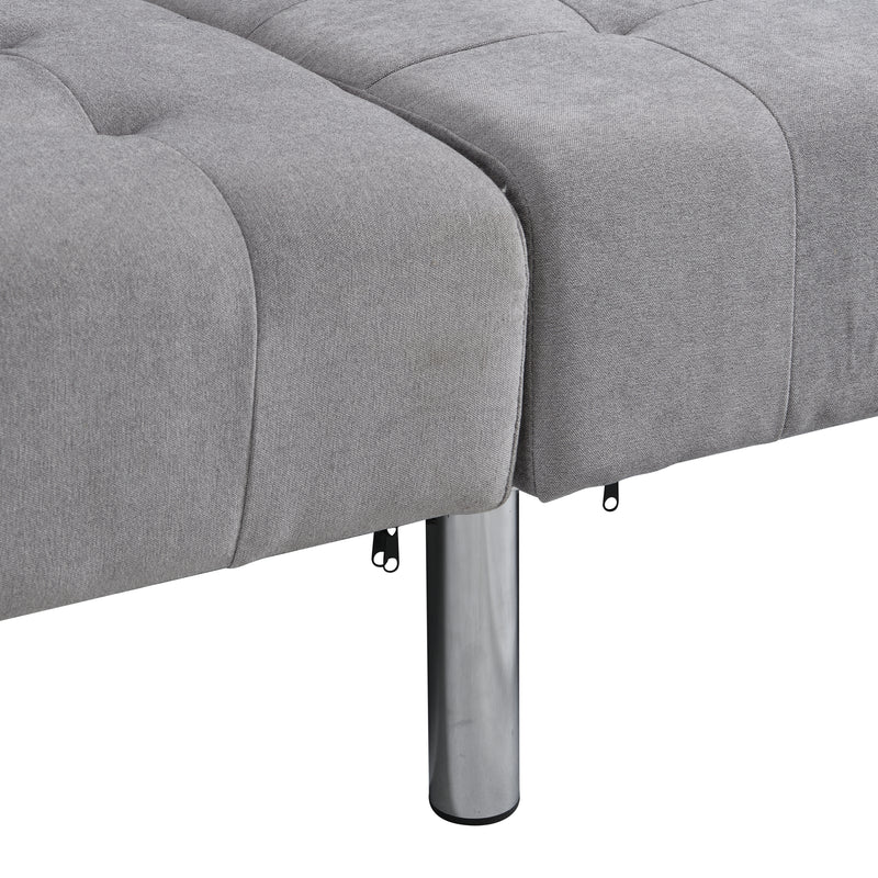 Sofa Bed Convertible Folding Light Grey Lounge Couch Loveseat Sleeper Sofa  Armrests Living Room Bedroom Apartment Reading Room