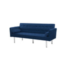 Square arm sleeper sofa Navy Blue  Velvet ***Not available for sale on Walmart*** - Atlantic Fine Furniture Inc