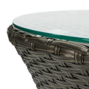 Outdoor Patio Bistro Table Set 3 Piece Rattan Seating Group with Cushions - Atlantic Fine Furniture Inc