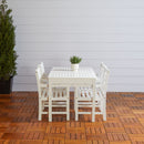 Bradley Outdoor 5-piece Wood Patio Dining Set in White - Atlantic Fine Furniture Inc