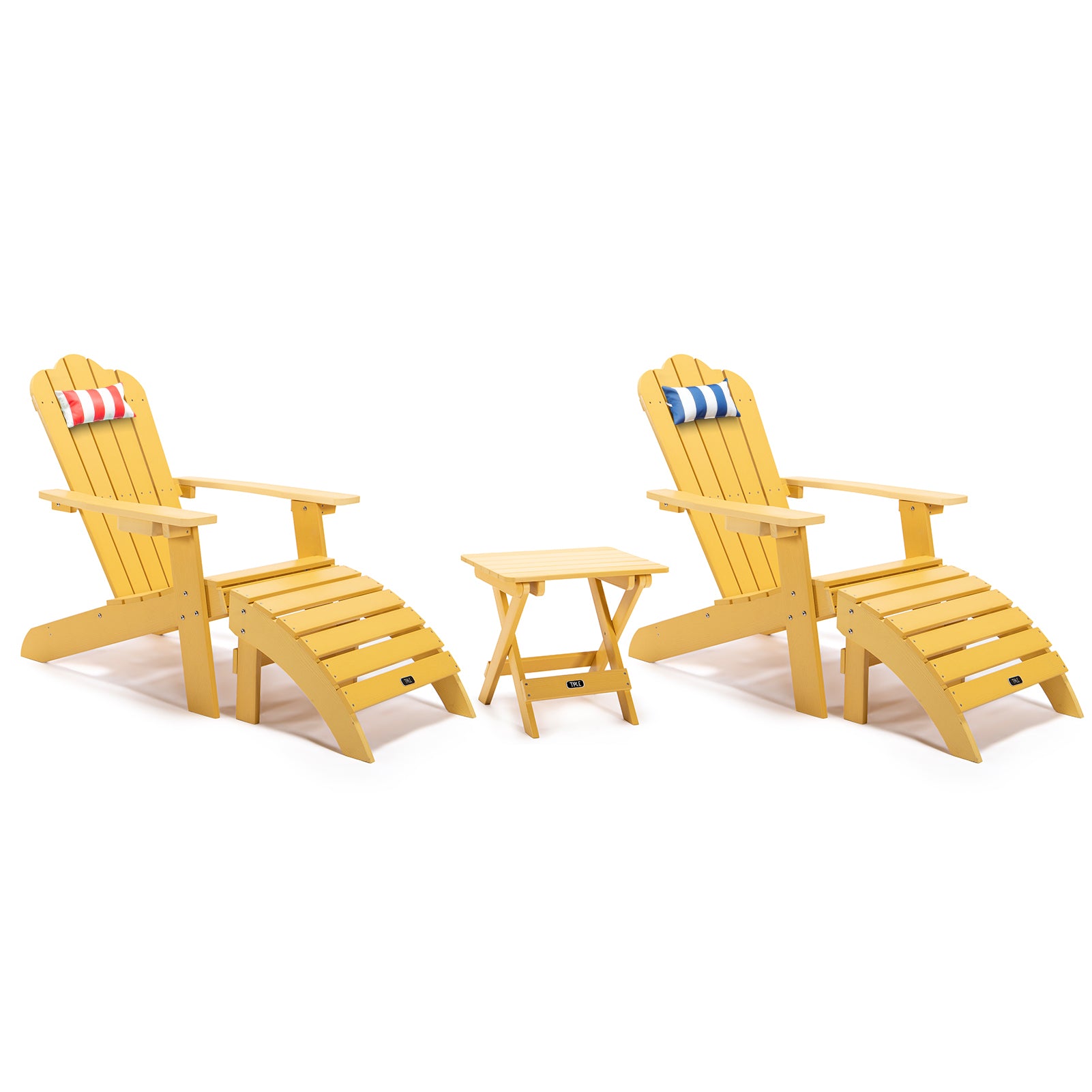 TALE Adirondack Portable Folding Side Table Square All-Weather and Fade-Resistant Plastic Wood Table Perfect for Outdoor Garden, Beach, Camping, Picnics Yellow - Atlantic Fine Furniture Inc